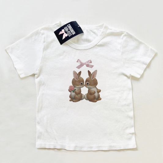 bunnies and bows baby tee