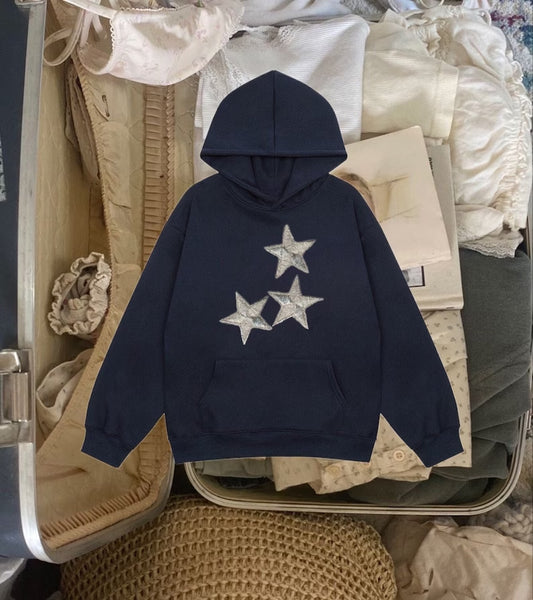 navy star hoodie
