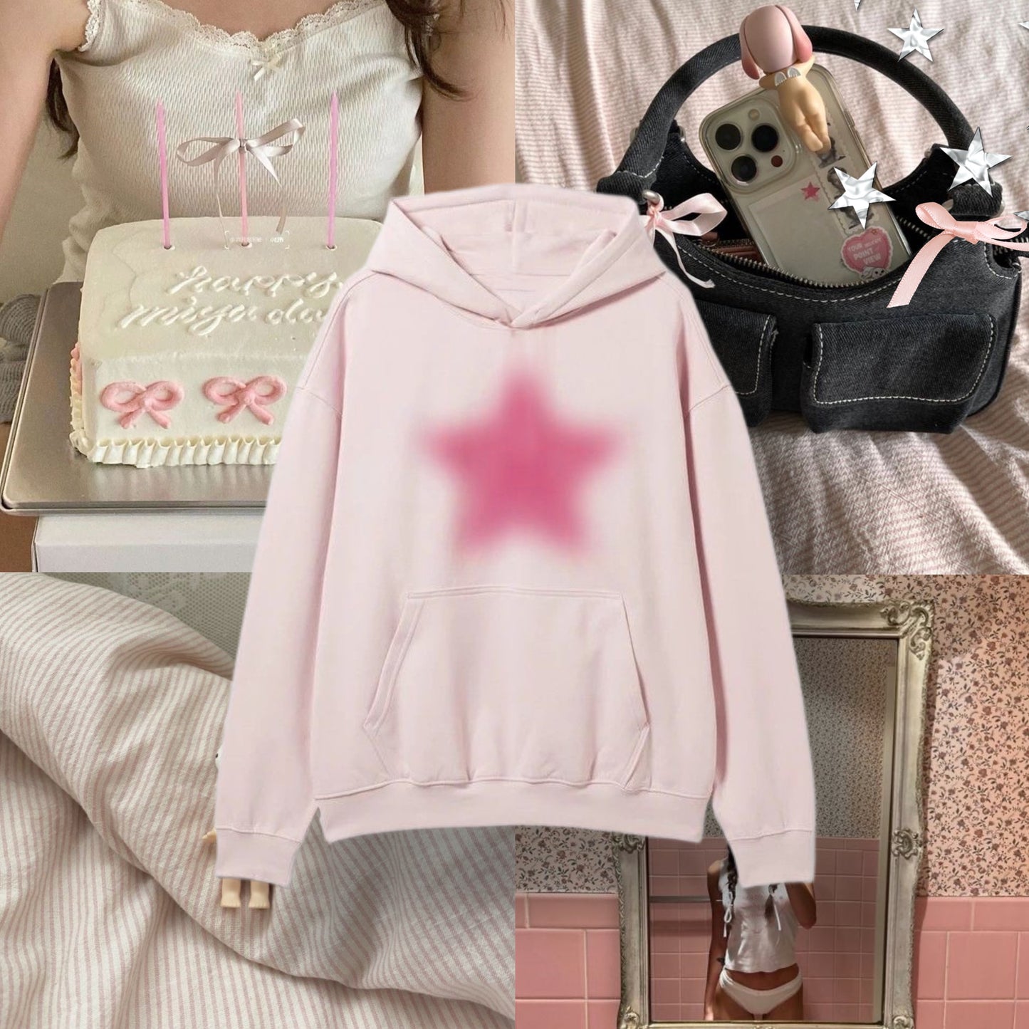 pink starburst hoodie