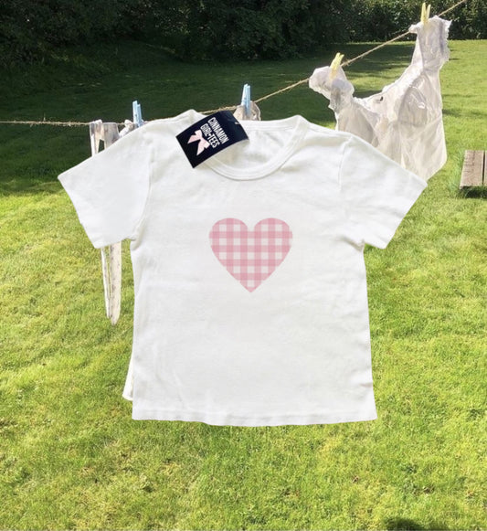 heart patch baby tee