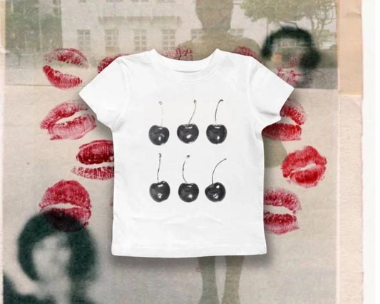 vintage cherries baby tee