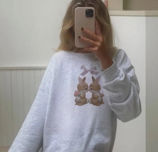 bunnies and bows crewneck sweatshirt